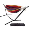 Hastings Home Double Hammock and Stand, Red/Purple 388549DYV